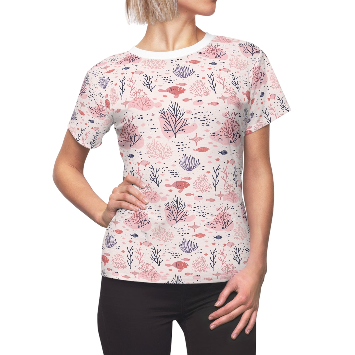 Coral Whimsy Women's Cut & Sew Tee