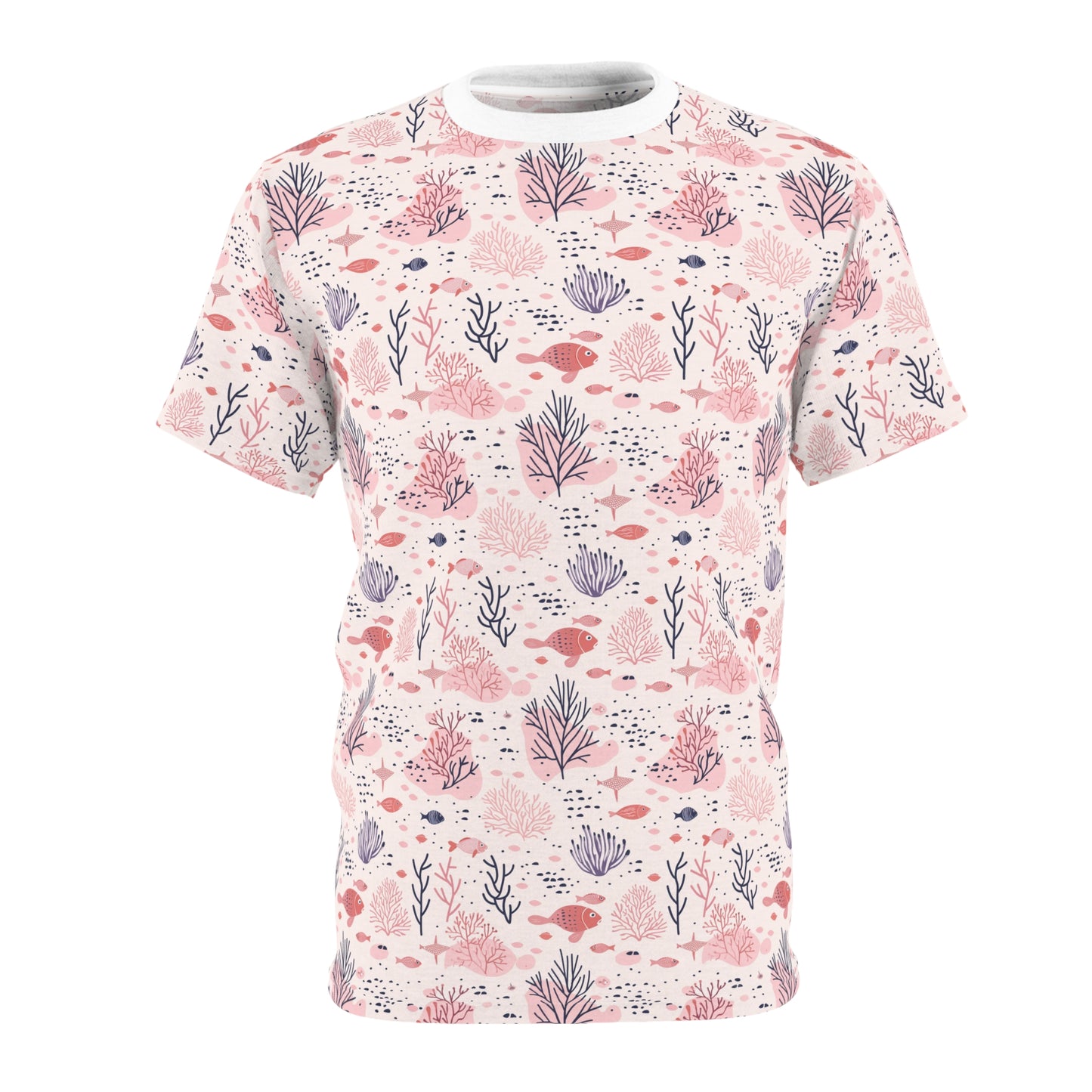 Coral Whimsy Unisex Cut & Sew Tee