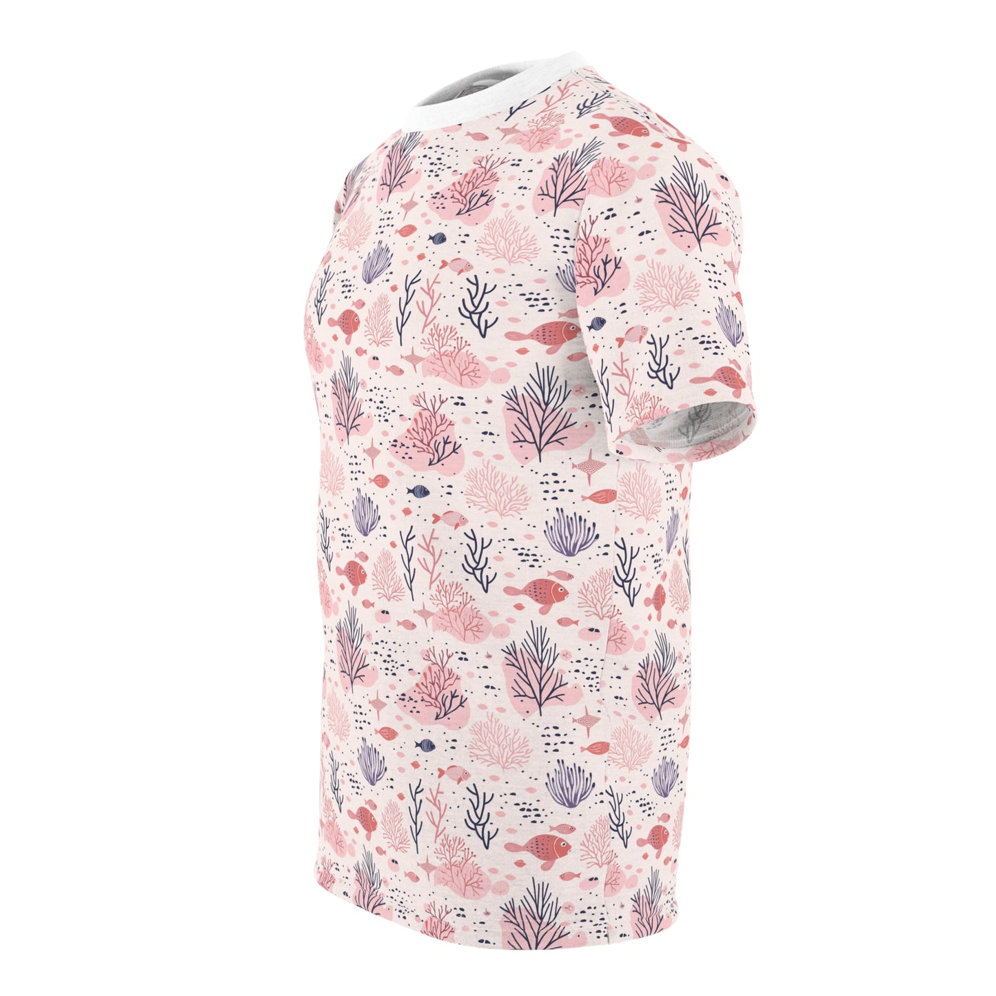 Coral Whimsy Unisex Cut & Sew Tee